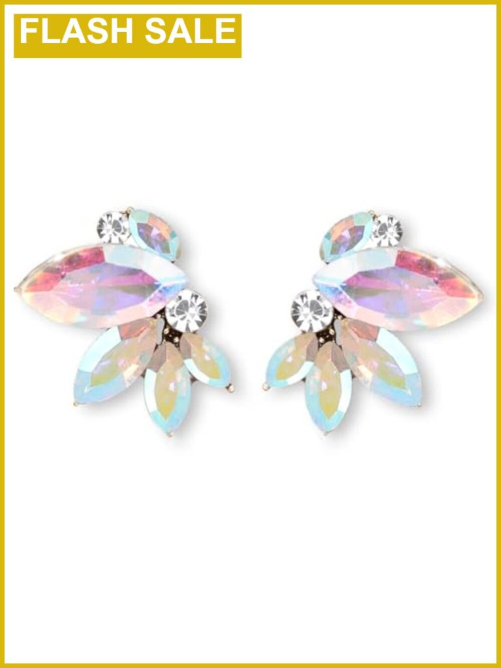 Rhinestone Stud Earrings Women Sparkly Statement Prom Wedding